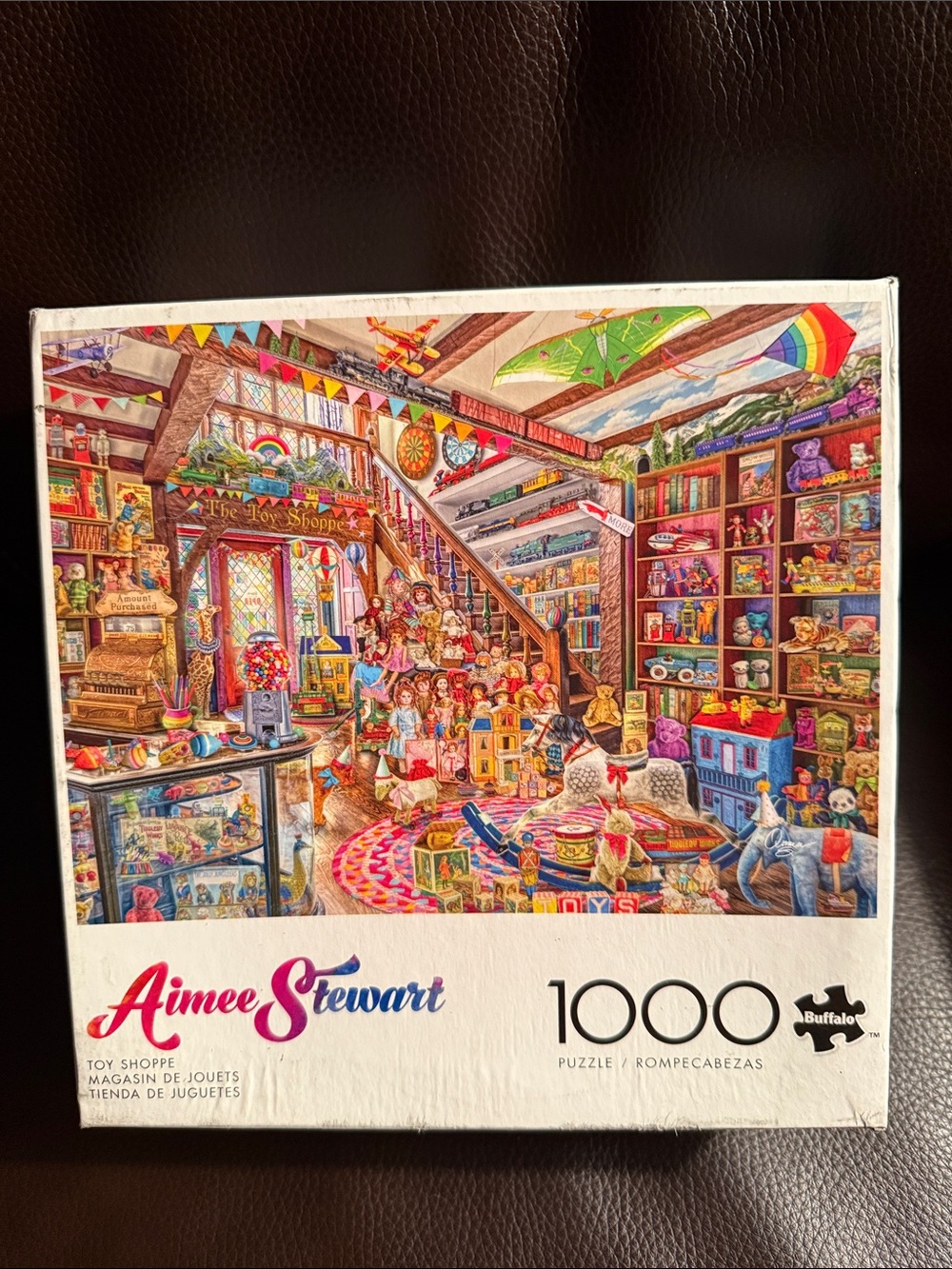Aimee Stewart Toy Shop 1000 piece jigsaw puzzle with poster by Buffalo games